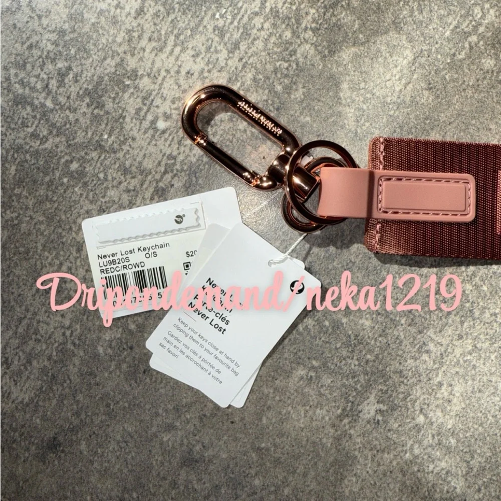 Lululemon Never Lost Keychain- Red Clay/Rockwood